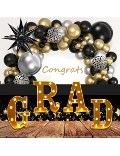 Luces de Graduación LED SVNVIOZ GRAD Dorado 21.5x18 cm 2