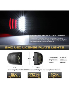 Tubo Neon LED Rojo VIPMOTOZ para Placa de Licencia Cadillac y Chevy 2