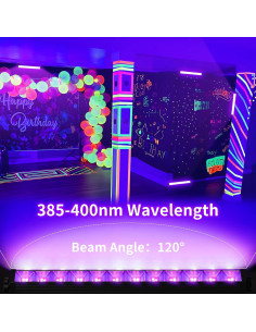 Paquete de 4 Luces Negras LED ISUERFY 45W para Fiestas 2