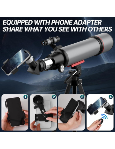 Telescopio Aurosports Refractor 90mm 600mm para Principiantes