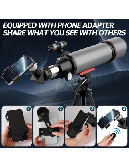 Telescopio Aurosports Refractor 90mm 600mm para Principiantes