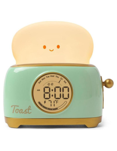 Reloj Despertador Infantil BANDIANCY Verde con Luz Nocturna
