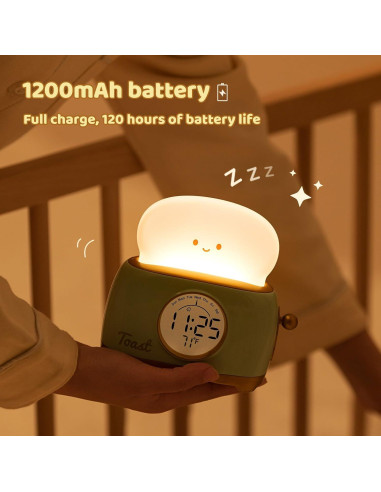 Reloj Despertador Infantil BANDIANCY Verde con Luz Nocturna