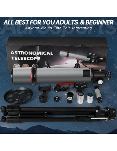 Telescopio Aurosports Refractor 90mm 600mm para Principiantes