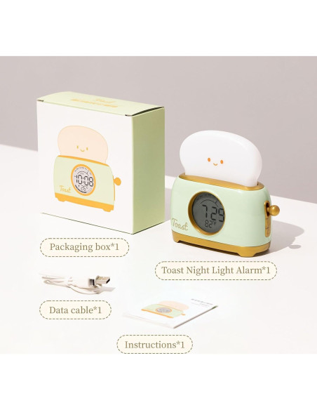 Reloj Despertador Infantil BANDIANCY Verde con Luz Nocturna