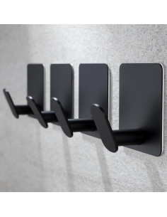 Ganchos Adhesivos YIGII Negros Acero Inoxidable 4 Piezas 2