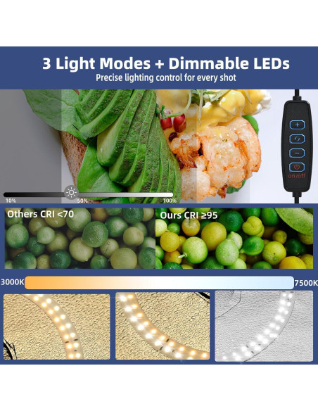 Caja de Luz Portátil Yanuoda 30.48cm con 120 LEDs y 6 Fondos