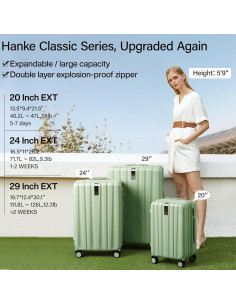 Conjunto de Equipaje Duro Expandible Hanke 2 Piezas 20/29" Verde 2