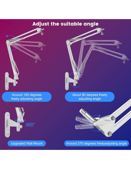 Soporte de Pared para Micrófono Blanco WMW81-ACT-001 Ajustable