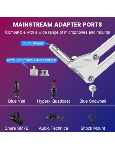 Soporte de Pared para Micrófono Blanco WMW81-ACT-001 Ajustable