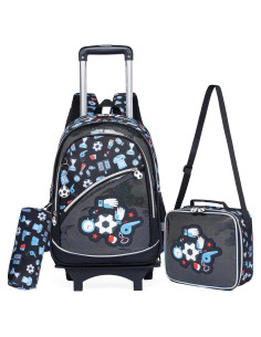 Mochila Rodante Meetbelify para Niños con Balón de Fútbol