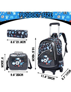 Mochila Rodante Meetbelify para Niños con Balón de Fútbol 2