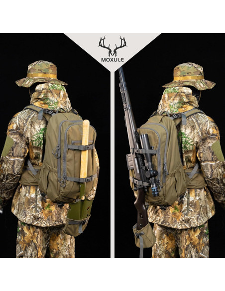 Mochila de Caza Impermeable MOXULE 25L Verde con Funda