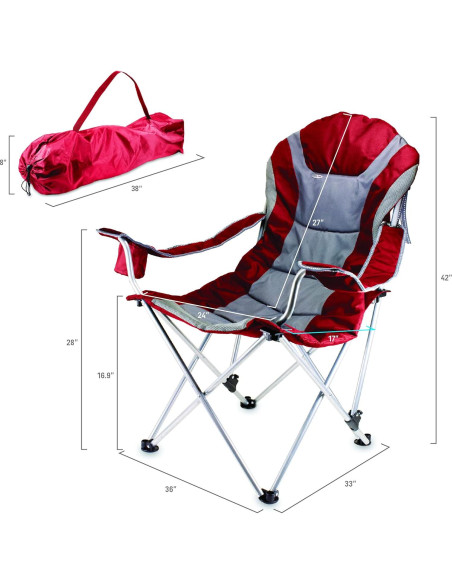 Silla de Camping Reclinable PICNIC TIME Coca-Cola Rojo Oscuro Silla de Camping Reclinable PICNIC TIME Coca-Cola Rojo Oscuro
