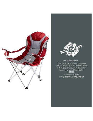 Silla de Camping Reclinable PICNIC TIME Coca-Cola Rojo Oscuro