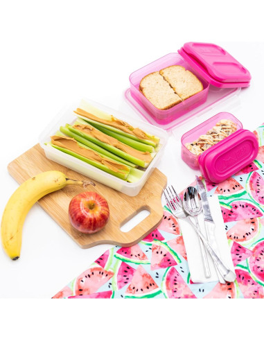 Conjunto de Comidas Bento Arctic Zone 8 Piezas Rosa 7.59 Tazas