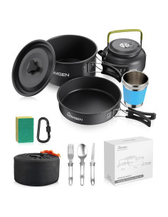 Juego de Utensilios de Cocina Camping HOMGEN 12 Piezas Aluminio