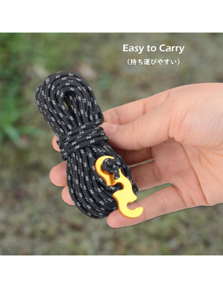 Cuerda Reflectante TRIWONDER Nylon 3mm 32m 8 Paquete Camping