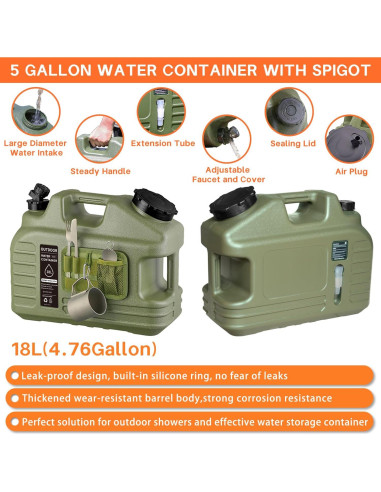 Ducha de Camping Portátil RedJuslink 18L con 7 Modos de Rocío