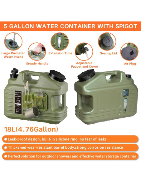 Ducha de Camping Portátil RedJuslink 18L con 7 Modos de Rocío