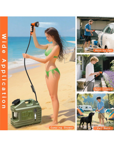 Ducha de Camping Portátil RedJuslink 18L con 7 Modos de Rocío