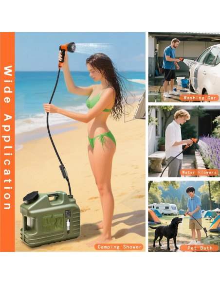 Ducha de Camping Portátil RedJuslink 18L con 7 Modos de Rocío