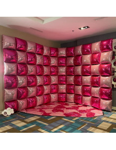 Globos de Foil Cuadrados Rosa Fucsia y Oro Rosa 48 cm - Kit Fiesta 2