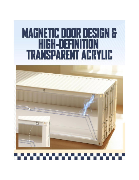 Vitrina Acrílica Apilable MOCBURIKU con Luces LED Beige