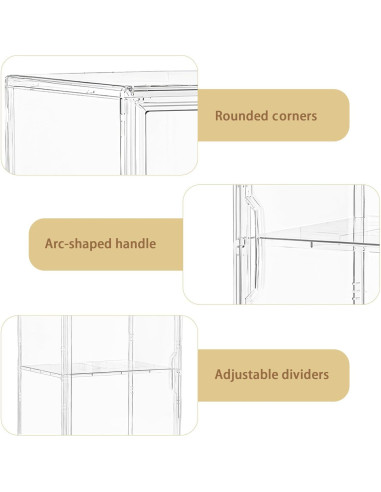 Caja de Exhibición Acrílica Attelite 4 Pack Extra Grande 27x22x36cm