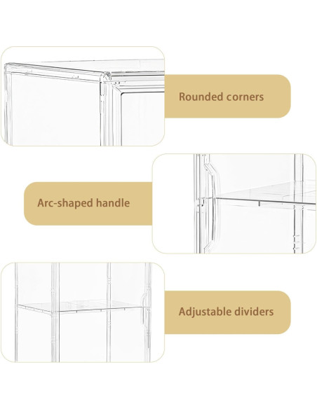 Caja de Exhibición Acrílica Attelite 4 Pack Extra Grande 27x22x36cm