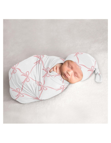 Conjunto de Capullo y Gorro Sweet Jojo Designs Lazo Rosado