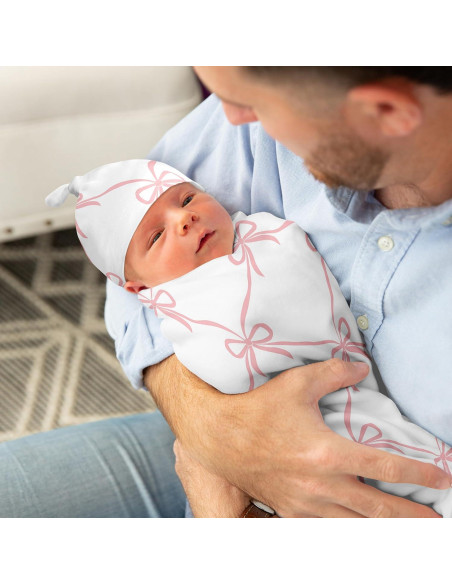 Conjunto de Capullo y Gorro Sweet Jojo Designs Lazo Rosado