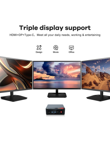 Beelink Mini PC SER5 Pro Ryzen 7 16GB 500GB 4K Triple Pantalla