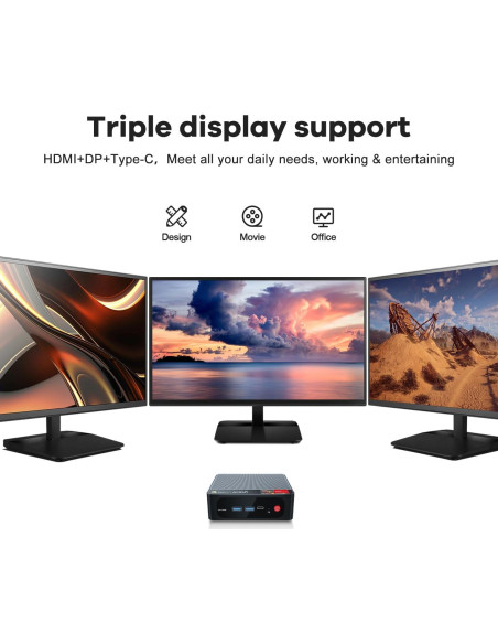 Beelink Mini PC SER5 Pro Ryzen 7 16GB 500GB 4K Triple Pantalla