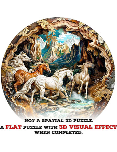 Rompecabezas de Madera 3D Caballos Corriendo Pijesaksa 100 Piezas