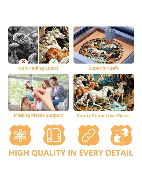 Rompecabezas de Madera 3D Caballos Corriendo Pijesaksa 100 Piezas
