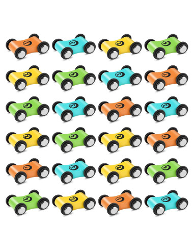 24 Coches de Madera XLSXEXCL para Rampa - Juguete Infantil
