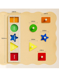 Rompecabezas de Madera Montessori QODOFLR para Niños 1-3 Años 2