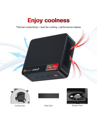Beelink Mini PC SER5 Pro Ryzen 7 16GB 500GB 4K Triple Pantalla