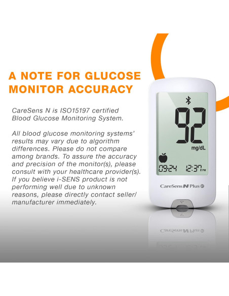 Kit de Monitoreo de Glucosa CareSens N Plus Bluetooth con 100 Tiras