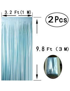 Cortinas de flecos de papel de aluminio azul JUICY MOOM 2 piezas 0.97x3m 2