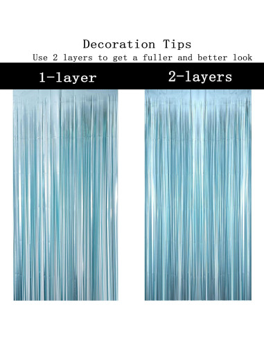 Cortinas de flecos de papel de aluminio azul JUICY MOOM 2 piezas 0.97x3m