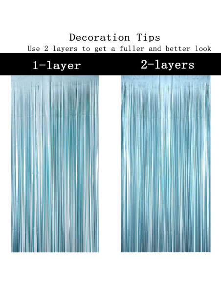 Cortinas de flecos de papel de aluminio azul JUICY MOOM 2 piezas 0.97x3m