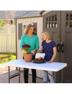 Mesa Plegable Lifetime 2940 Blanca 60x120 cm Granito 2