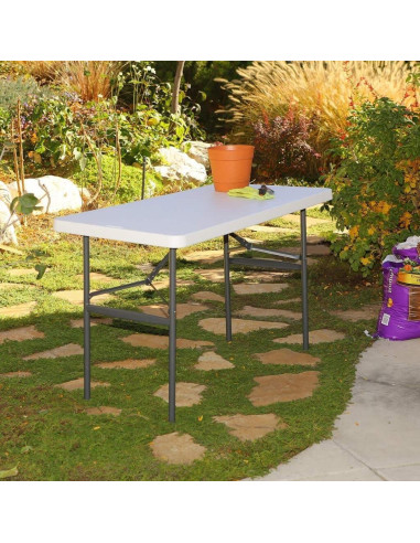 Mesa Plegable Lifetime 2940 Blanca 60x120 cm Granito