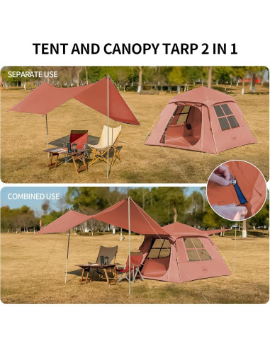 Tienda de Camping Instantánea KAZOO 4 Personas Oxford