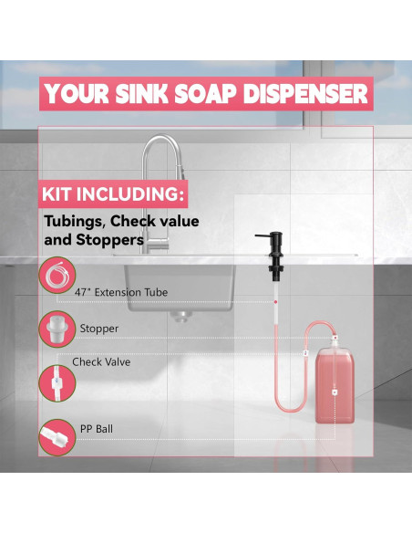 Dispensador de Jabón OHiHi para Fregadero con Tubo de 119 cm