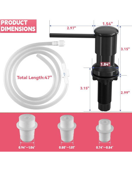 Dispensador de Jabón OHiHi para Fregadero con Tubo de 119 cm