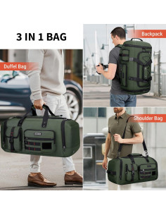 Bolsa de Viaje Duffel WITZMAN 3 en 1 para Hombres Verde 2