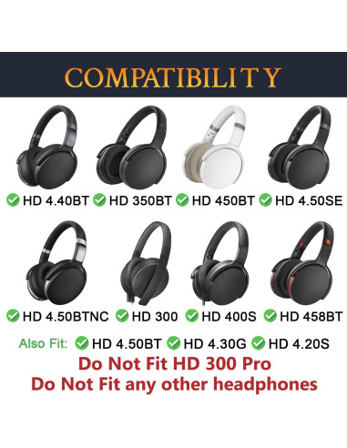 Almohadillas de Reemplazo SOULWIT para Sennheiser HD 4.50BT - Naranja